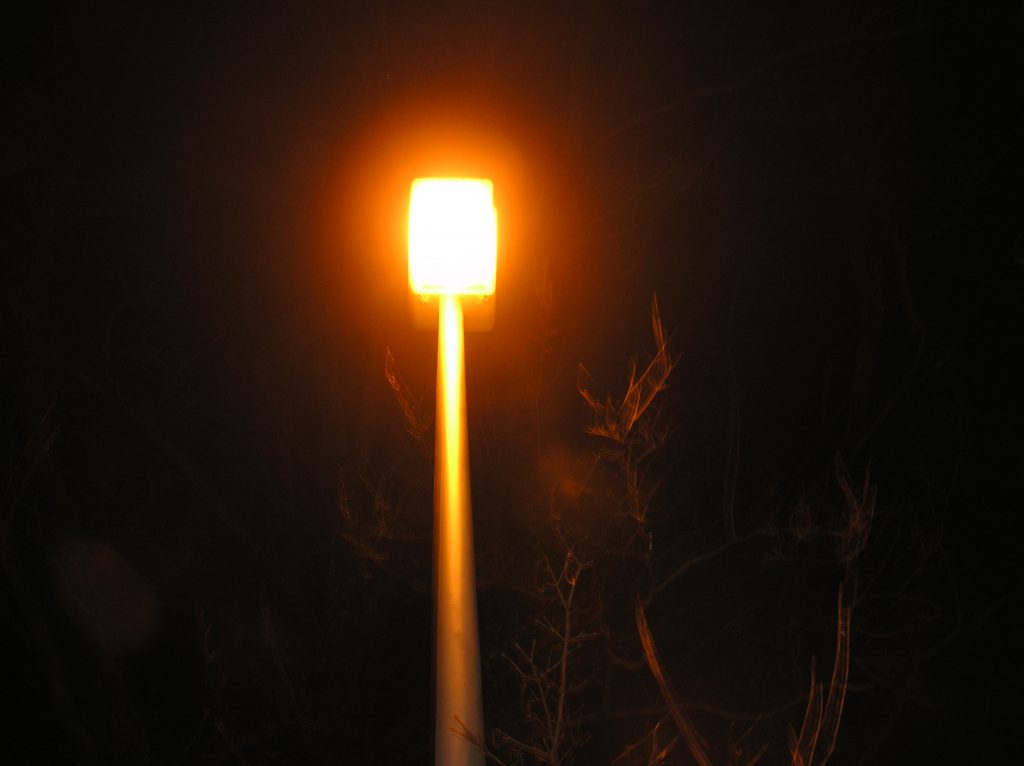 Streetlamp in the night, shot with my Olympus C-750